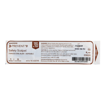 McKesson Prevent® B Safety Scalpel, Size 10