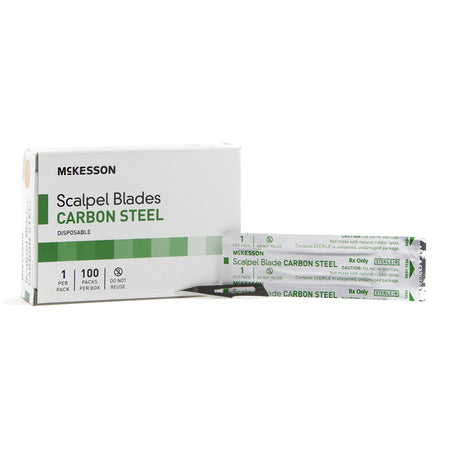 McKesson Carbon Steel Surgical Blade, Straight Tip, Size 11