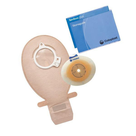 Coloplast 11009 SenSura 2-Piece Transparent Ostomy Pouch, 10 – 55mm Stomas, Blue Match