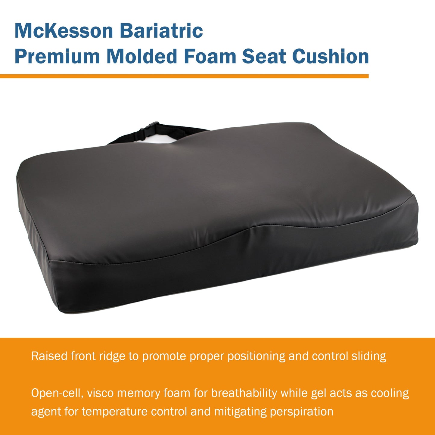 McKesson Premium Molded Foam Seat Cushion, 24 x 18 x 3 Inch