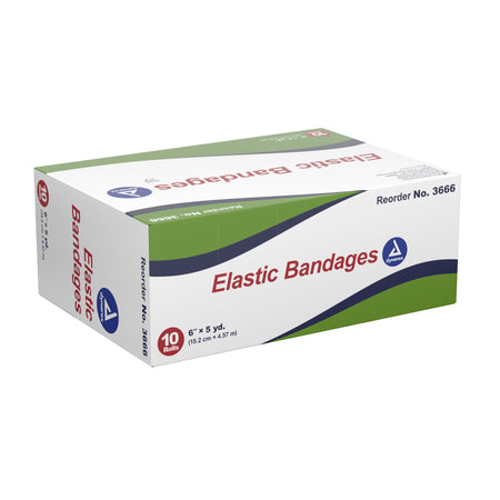 Dynarex 3666 Clip Detached Closure Elastic Bandage, 6 Inch x 5 Yard