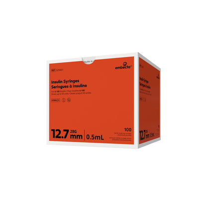 Lo-Dose™ Micro-Fine™ 0.5 mL Insulin Syringe with Needle, 28 Gauge, 1/2 Inch Length