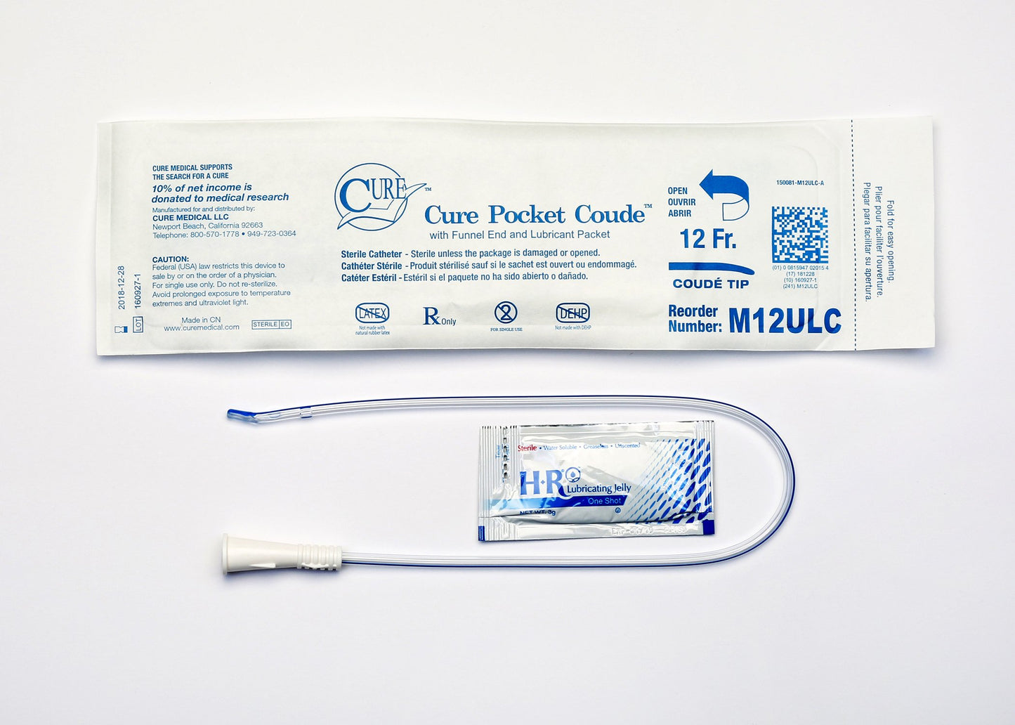 Cure Pocket Cath® Urethral Catheter, 12 Fr.