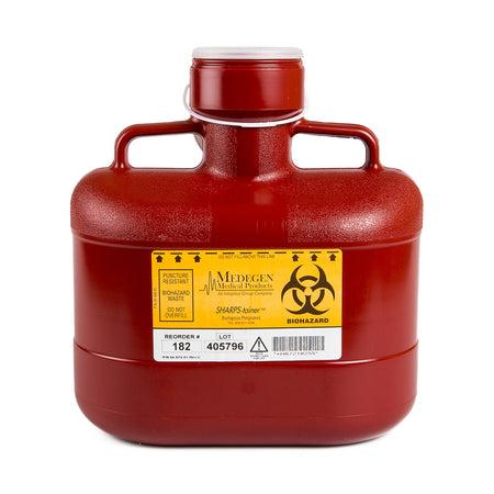 Medegen 182 SharpStainer Multi-purpose Sharps Container, 1.5 gal., 11 x 10 x 6 Inch