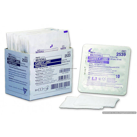 Cardinal 2533 Curity AMD Sterile Antimicrobial Gauze Sponge, 4 x 4 Inch, 12-Ply