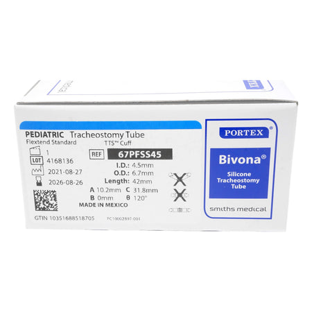 ICU Medical 67PFSS45 Bivona FlexTend TTS Tracheostomy Tube, Size 4.5