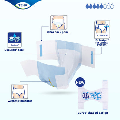 Incontinence Brief TENA Dry Comfort™ Adult X-Large Unisex Disposable Moderate Absorbency