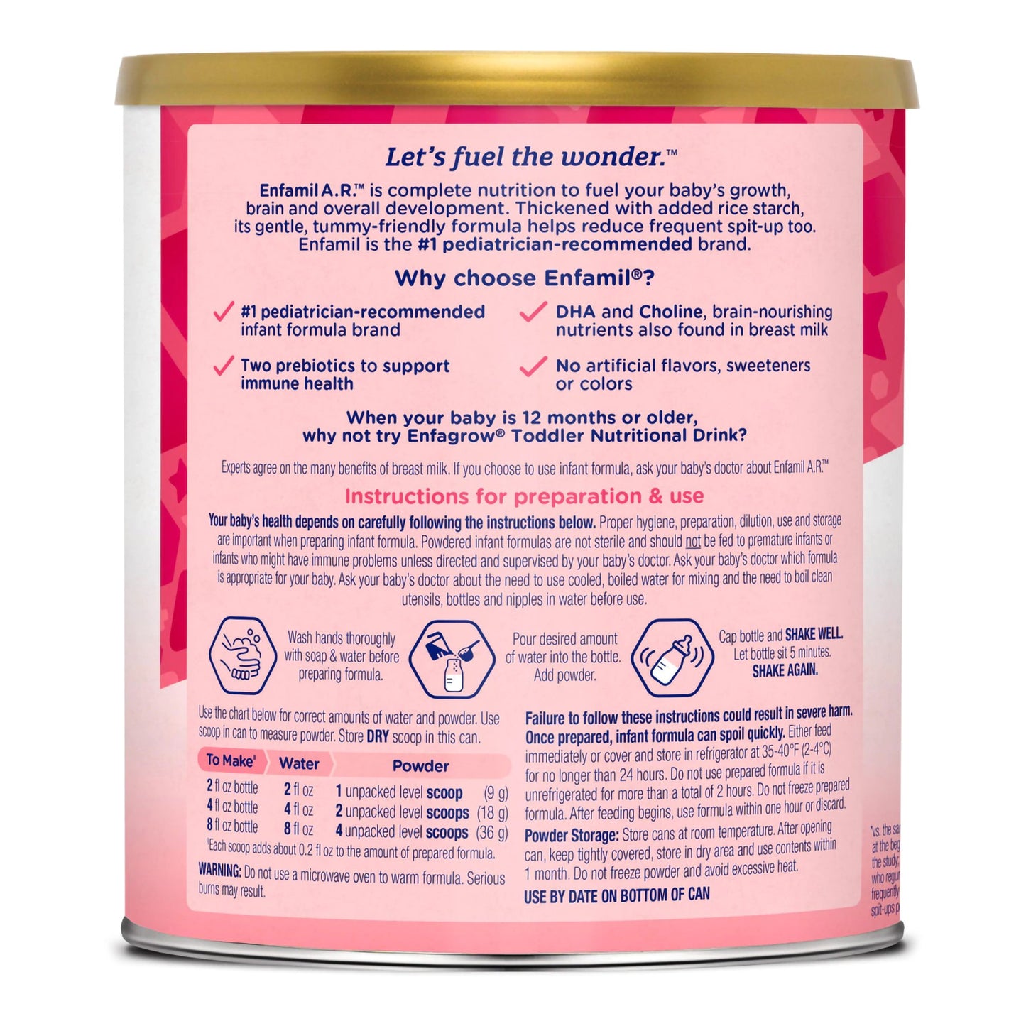 Infant Formula Enfamil® A.R.™ Unflavored 12.9 oz. Can Powder Added Rice Spit Up
