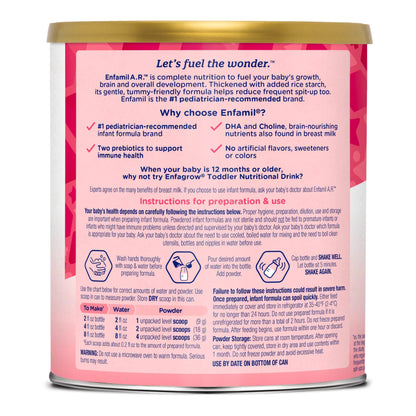 Infant Formula Enfamil® A.R.™ Unflavored 12.9 oz. Can Powder Added Rice Spit Up