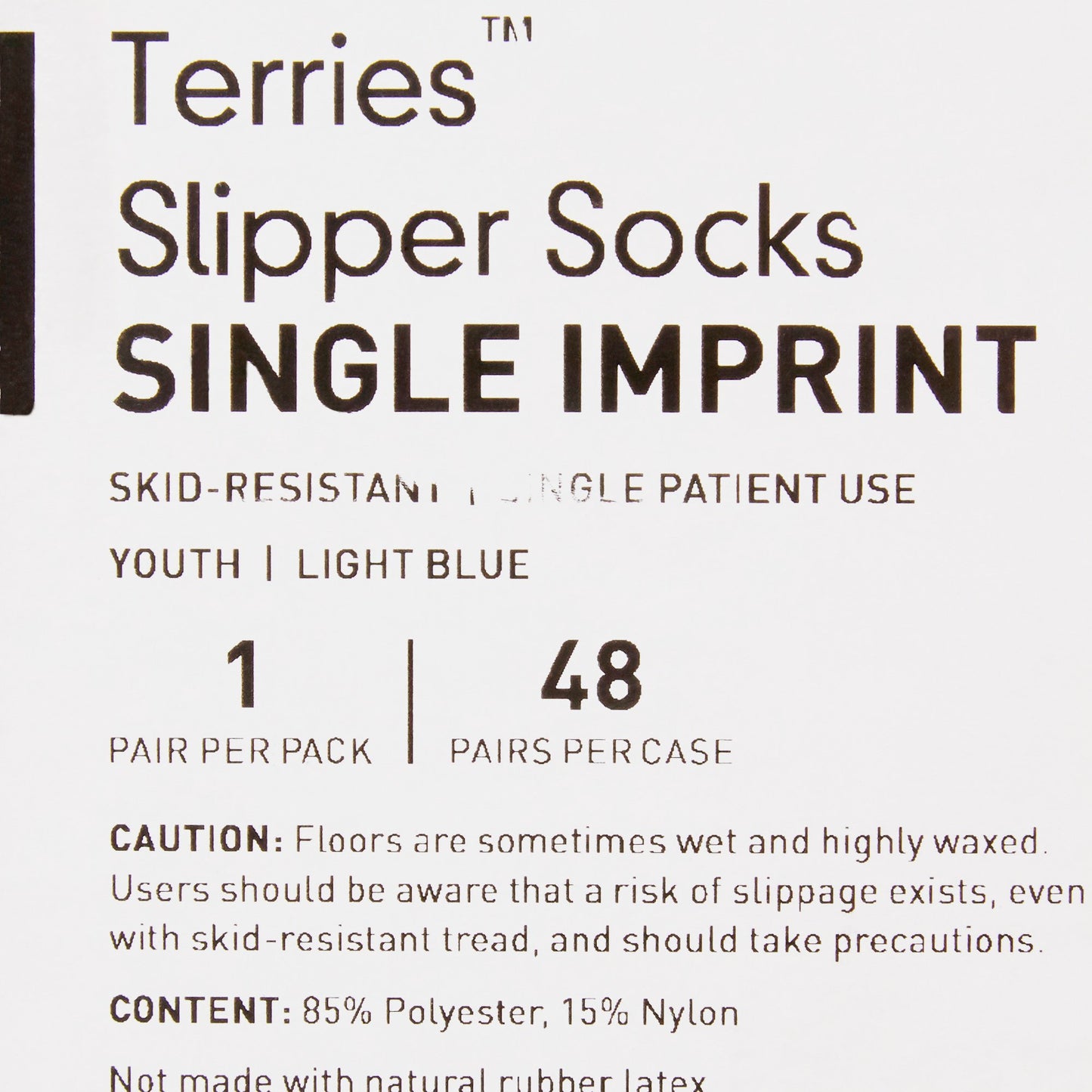 McKesson Terries Slipper Socks, Nonslip Grip Socks, Light Blue, Youth Shoe 5 – 7