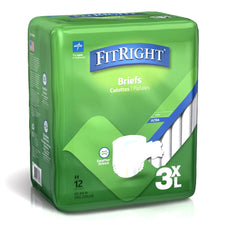 Incontinence Brief FitRight® Bariatric Adult 3X-Large Unisex Disposable Heavy Absorbency