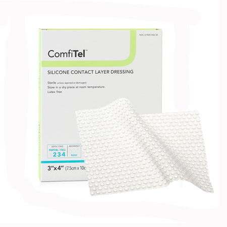 DermaRite 56340 ComfiTel Wound Contact Layer Dressing, 3 x 4 inch