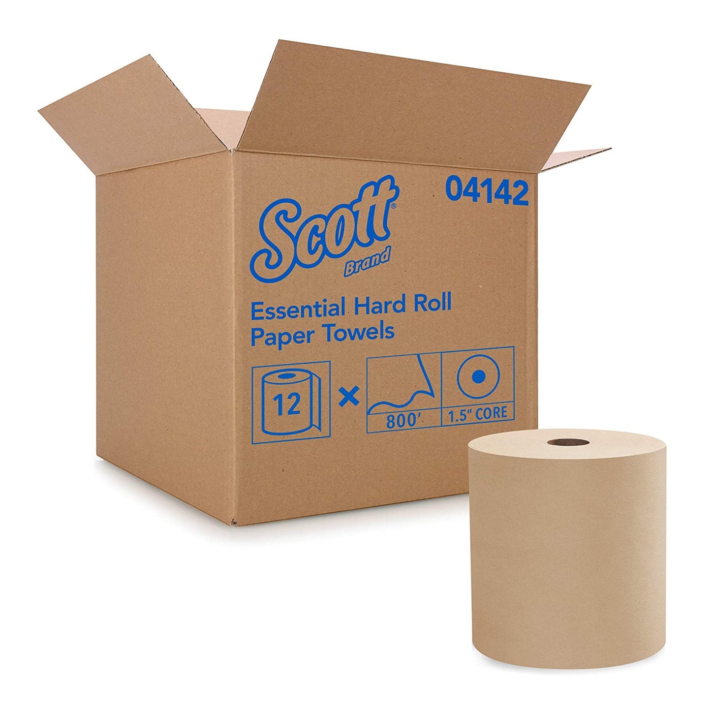 Scott Paper Towels, Hardwound Roll, Brown, 8" x 800'