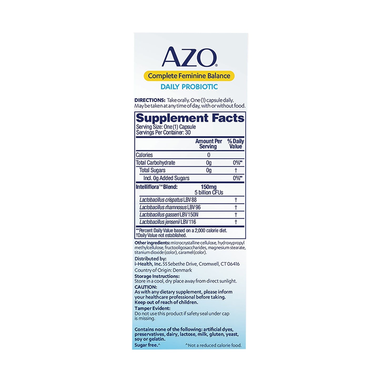 Dietary Supplement AZO® Capsule 30 per Box
