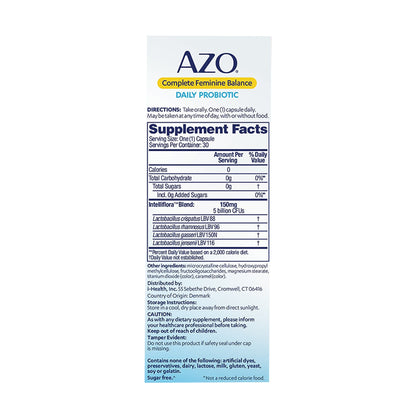 Dietary Supplement AZO® Capsule 30 per Box