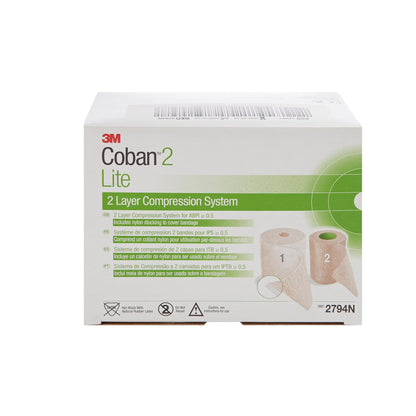 3M™ Coban™ 2 Lite Two-Layer Compression Bandage System, 10 cm x 4.7 meters
