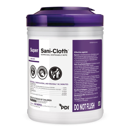 Super Sani-Cloth Large Germicidal Disinfectant Wipes, 160 Count - Q55172 by Professional Disposables Inc product image