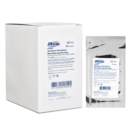 Dukal 212 Xeroform Petrolatum Impregnated Dressing Xeroform Strip 1 X 8 Inch Sterile