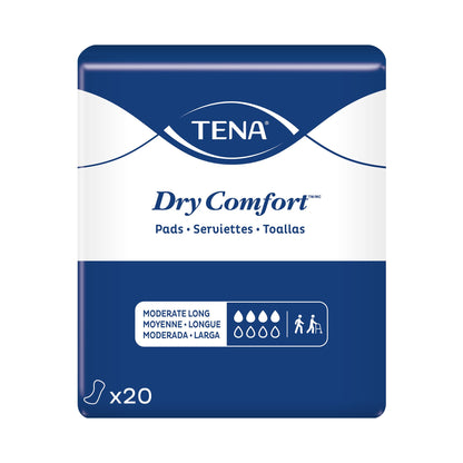 Bladder Control Pad TENA® Dry Comfort™ 12 Inch Length Moderate Absorbency Super Absorbent Core One Size Fits Most