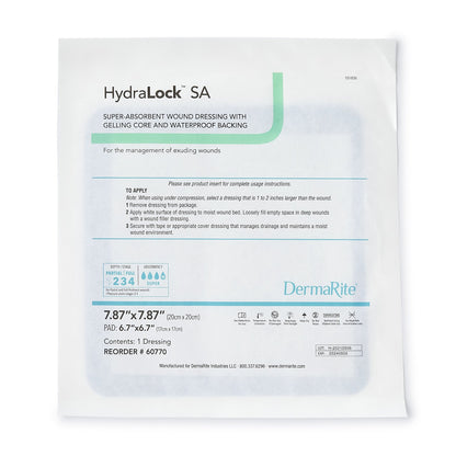 HydraLock™ SA Super Absorbent Dressing, 20 x 20 Centimeter