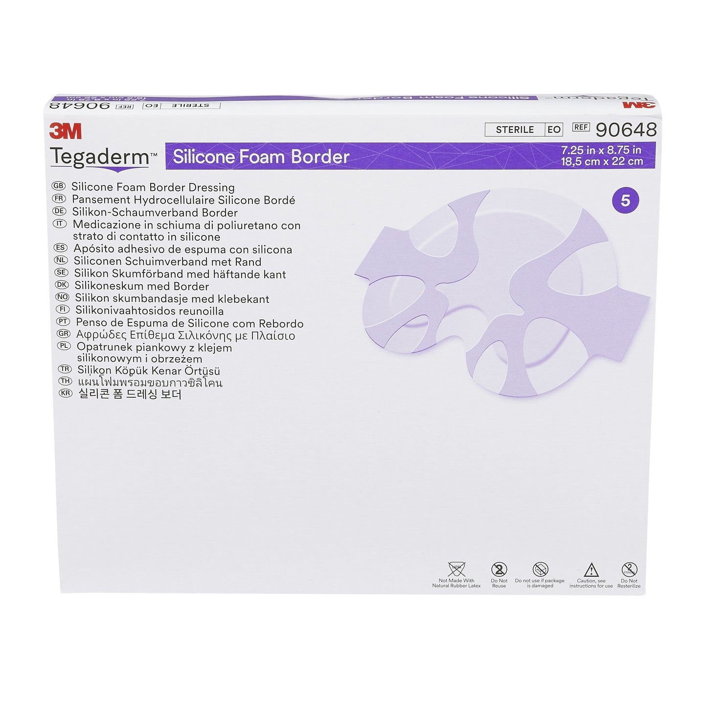3M™ Tegaderm™ Silicone Foam Dressing, 7-1/4 x 8-3/4 Inch