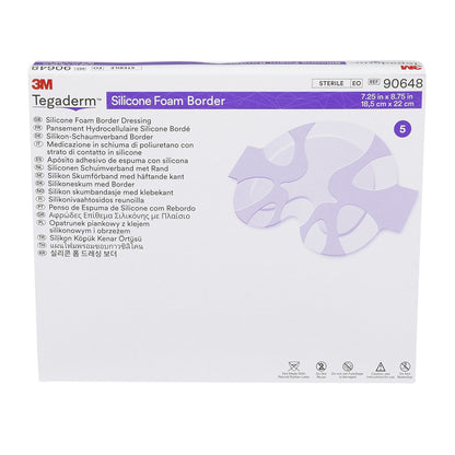 3M™ Tegaderm™ Silicone Foam Dressing, 7-1/4 x 8-3/4 Inch