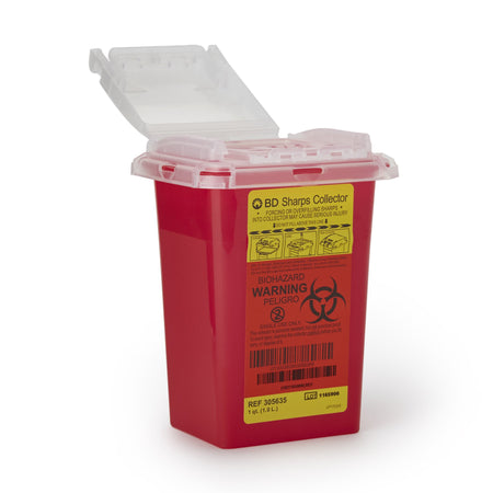 BD 305635 Multi-purpose Sharps Container, 1 Quart, 7 x 4.9 x 3.9 Inch