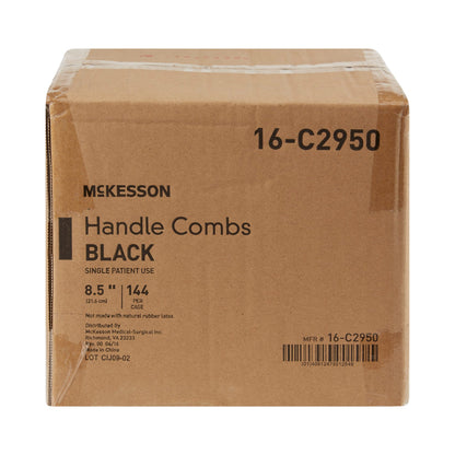 McKesson Handle Comb, Plastic, Black, 8.5-Inch Length