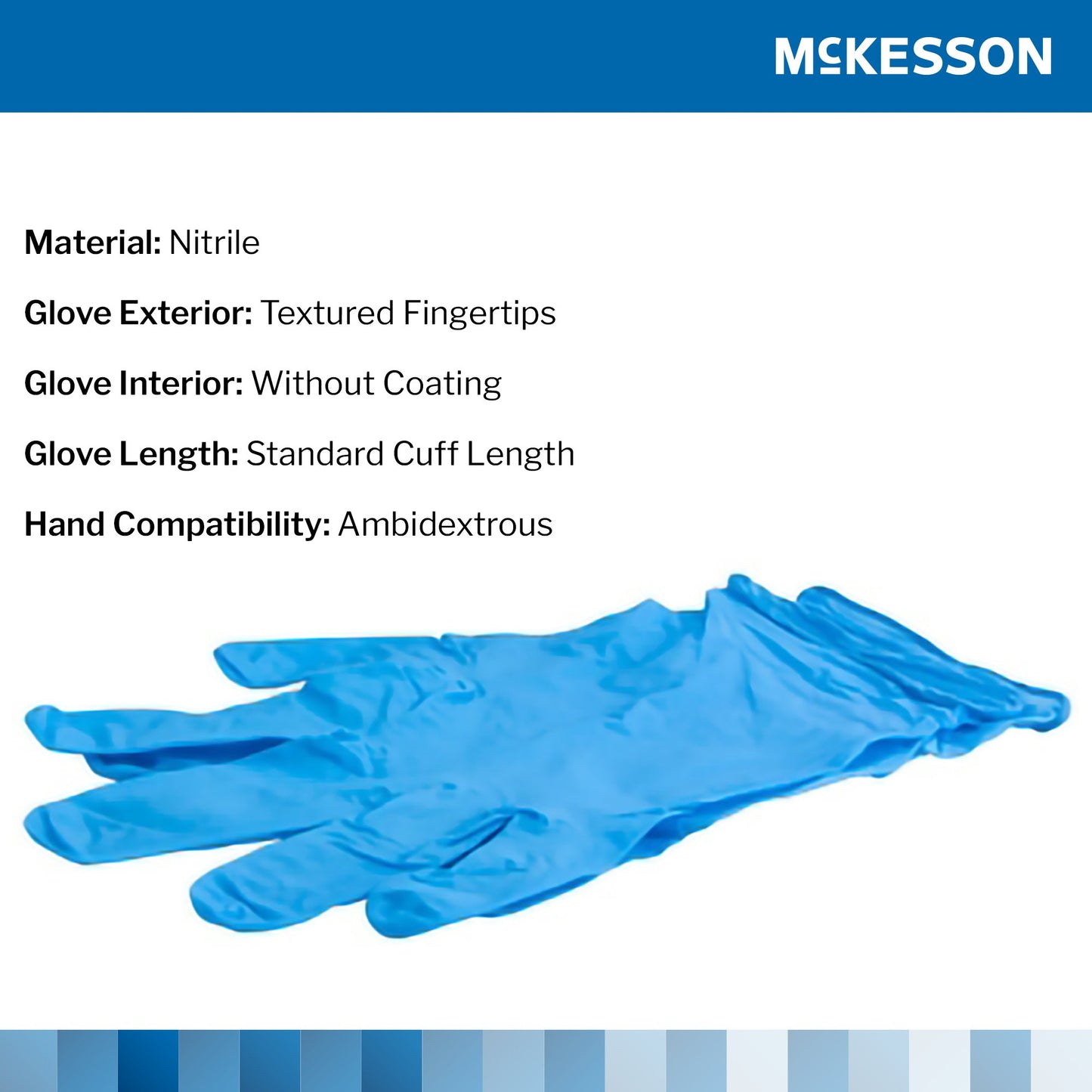 McKesson Confiderm® 4.5C Nitrile Exam Glove, Medium, Blue