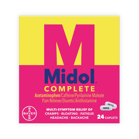 Bayer 12843015859 Midol Complete Acetaminophen / Caffeine / Pyrilamine Maleate Cramp Relief