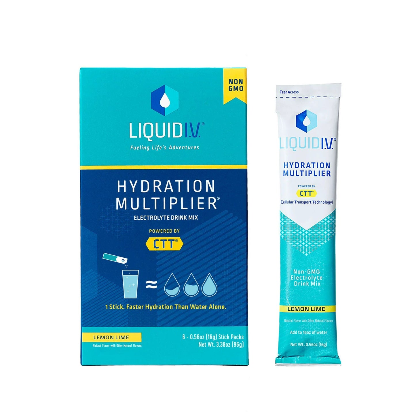 Liquid I.V.® Hydration Multiplier Electrolyte Drink Mix Stick Packs Lemon Lime