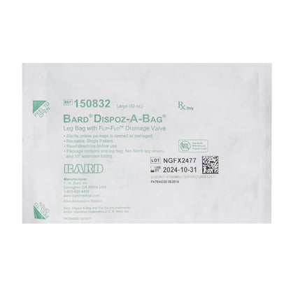 Bard® Dispoz-a-Bag® Urinary Leg Bag, Flip-Flo™ Valve, 32 oz