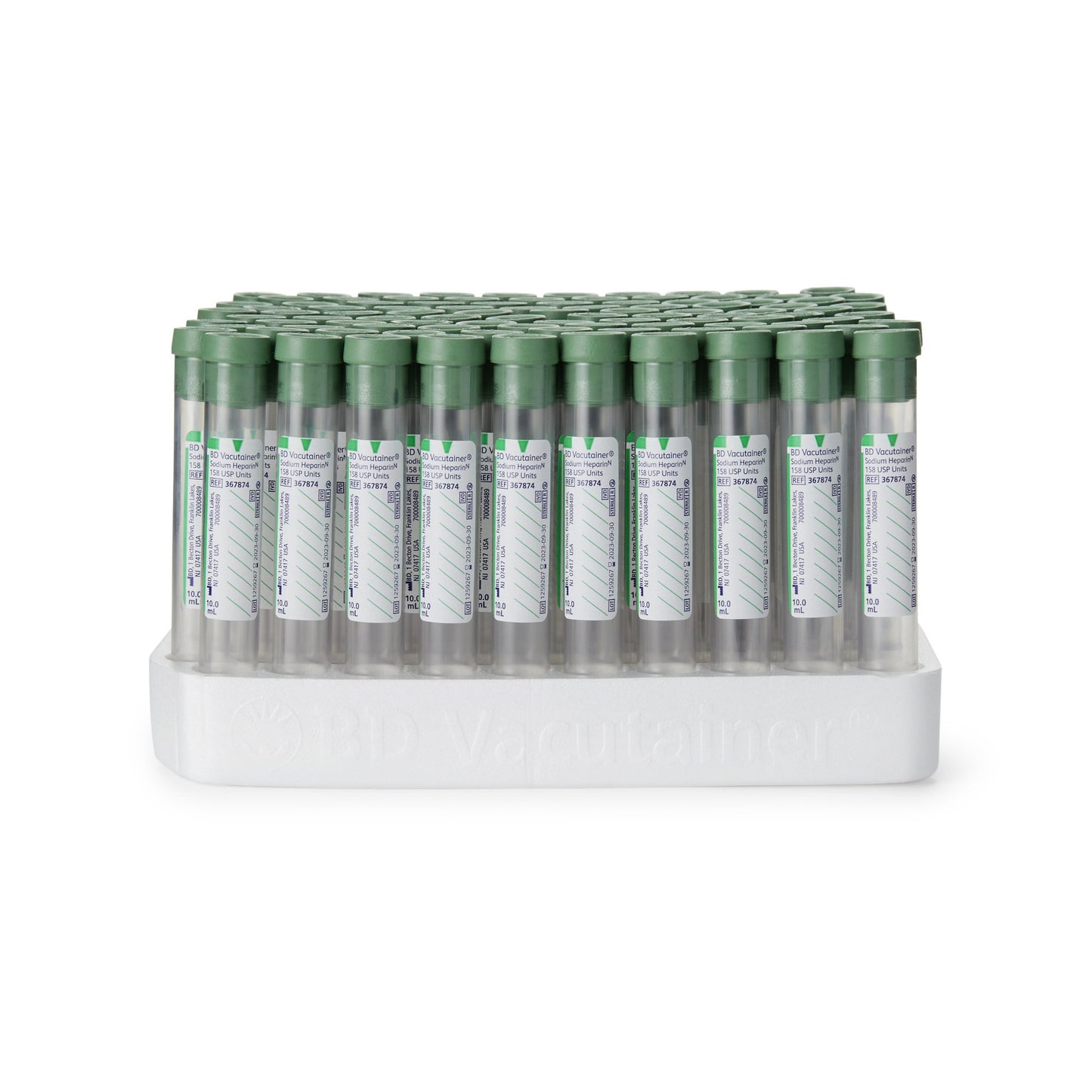BD Vacutainer® Venous Blood Collection Tube Sodium Heparin Additive 10 mL Conventional Closure Plastic Tube