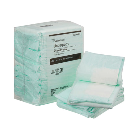 Cardinal 958B10 Wings Plus Heavy Absorbency Underpads, 30 X 36 Inch