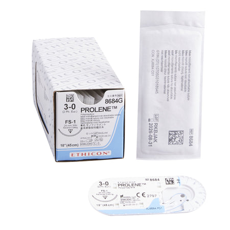 Ethicon 3268 Prolene Polypropylene Nonabsorbable Suture with Needle, Reverse Cutting Monofilament