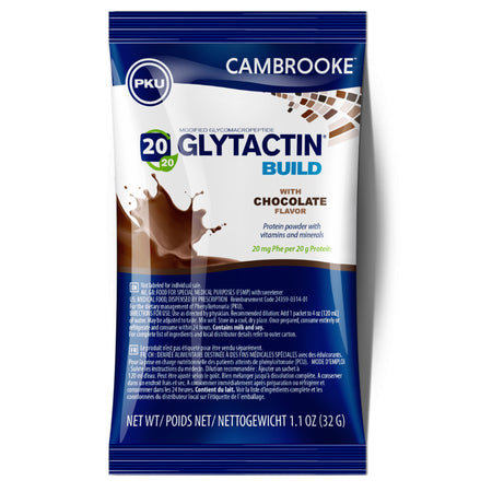 Cambrooke Therapeutics 35314 Glytactin Build 20/20 GMP for the Dietary Management of PKU, Chocolate