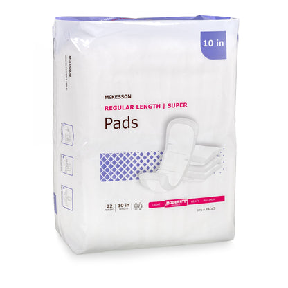 McKesson Super Moderate Absorbency Bladder Control Pad, 10-Inch Length