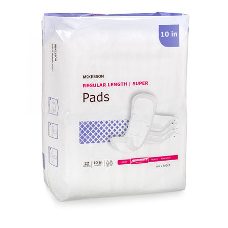 McKesson PADLT Super Moderate Absorbency Bladder Control Pad, 10-Inch Length