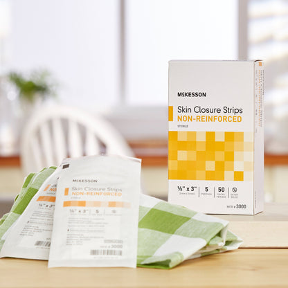 McKesson Non-Reinforced Skin Closure Strip, 1/8 x 3 in.