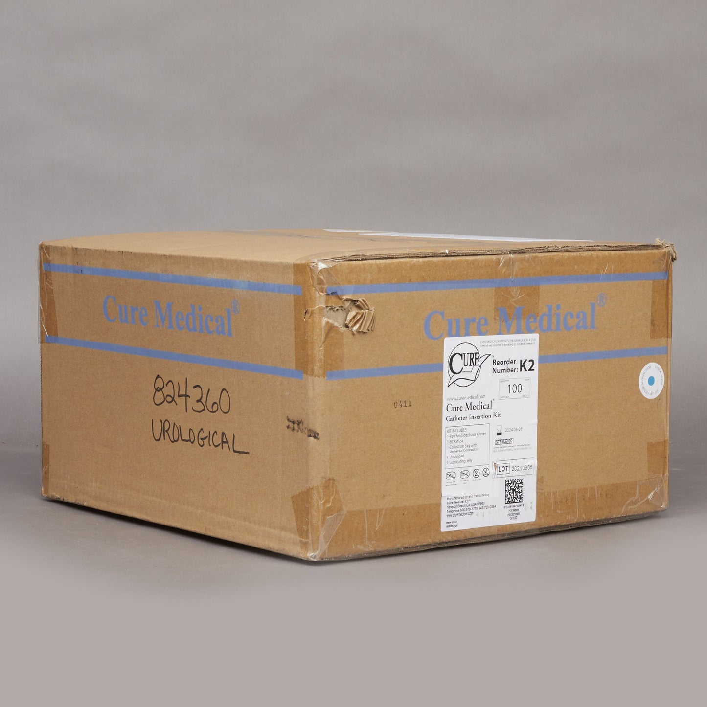 Cure Medical® Catheter Insertion Kit With Collection Bag