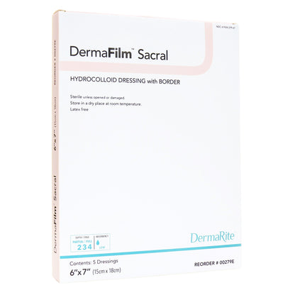 DermaFilm® Hydrocolloid Dressing, 6 x 7 Inch Sacral