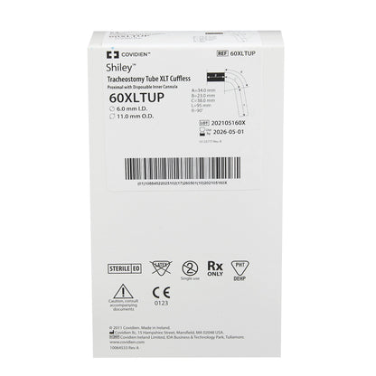 Shiley™ XLT Cuffless Extended Length Tracheostomy Tube, Size 6