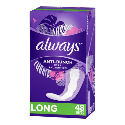 Always Xtra Protection Anti-Bunch Liners, Long, Unscented