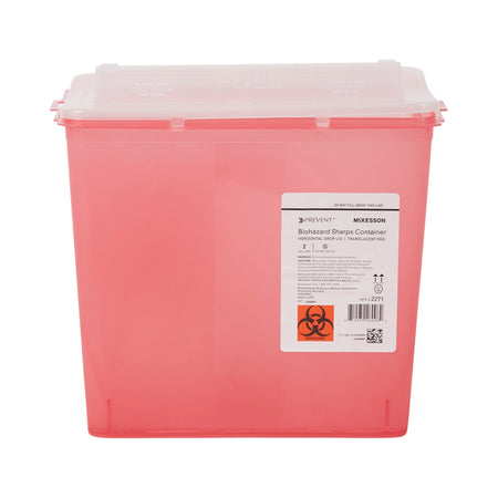 McKesson 2271 Prevent Sharps Container, 2 Gallon, 9-1/4 x 10 x 6 Inch