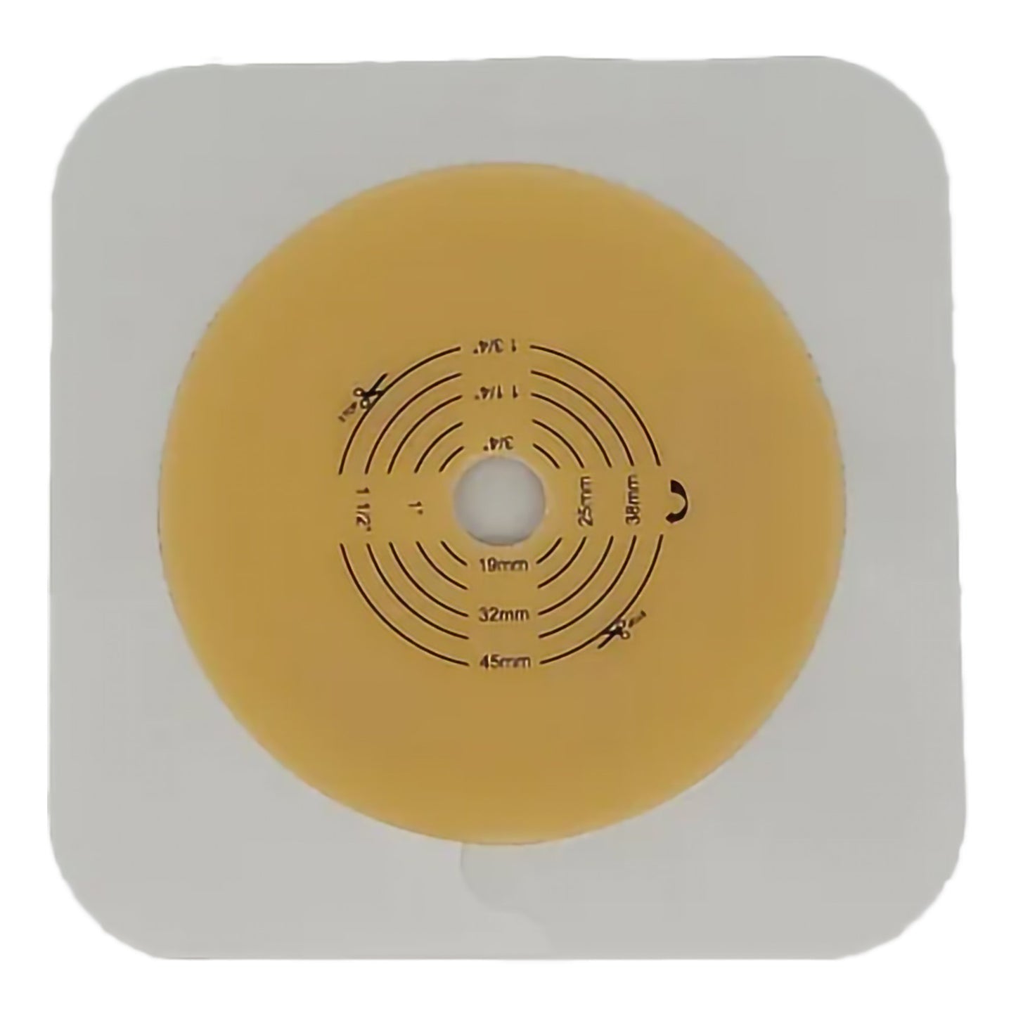 Ostomy Barrier Trim to Fit, Extended Wear Adhesive Tape Collar 57 mm Flange Red Code System Up to 1-3/4 Inch Opening 5 X 5 Inch