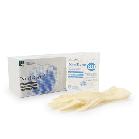 Innovative Healthcare 135280 NitriDerm Nitrile Surgical Glove, Size 8, White