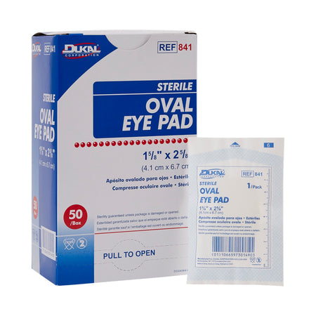 Dukal 841 Small Eye Pad, 1-5/8 x 2-5/8 Inch Oval