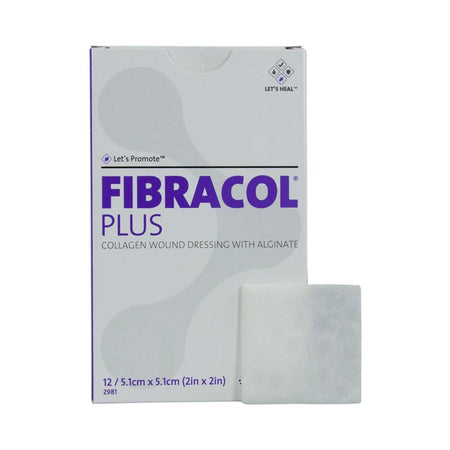 3M Fibracol Plus collagen wound dressing with alginate 2x2 inch square sterile sheet item 2981
