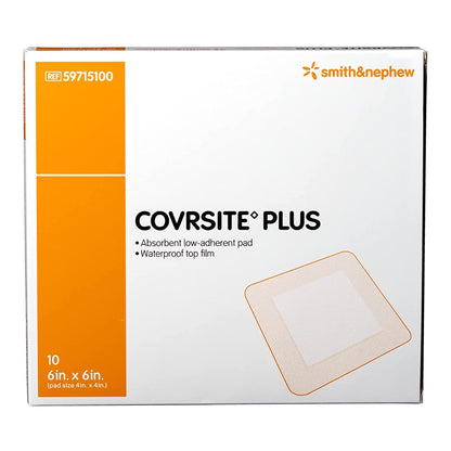 Smith & Nephew Composite Dressing COVRSITE Plus 6 X 6 Inch Square NonSterile Film Backing