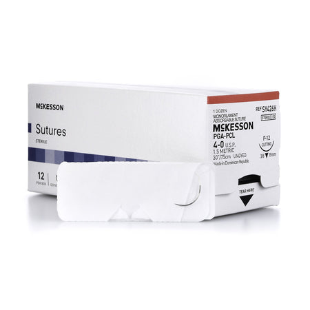 McKesson 1034539 Polyglycolic Acid / PCL Absorbable Suture with Needle, P-12 Precision Reverse Cutting